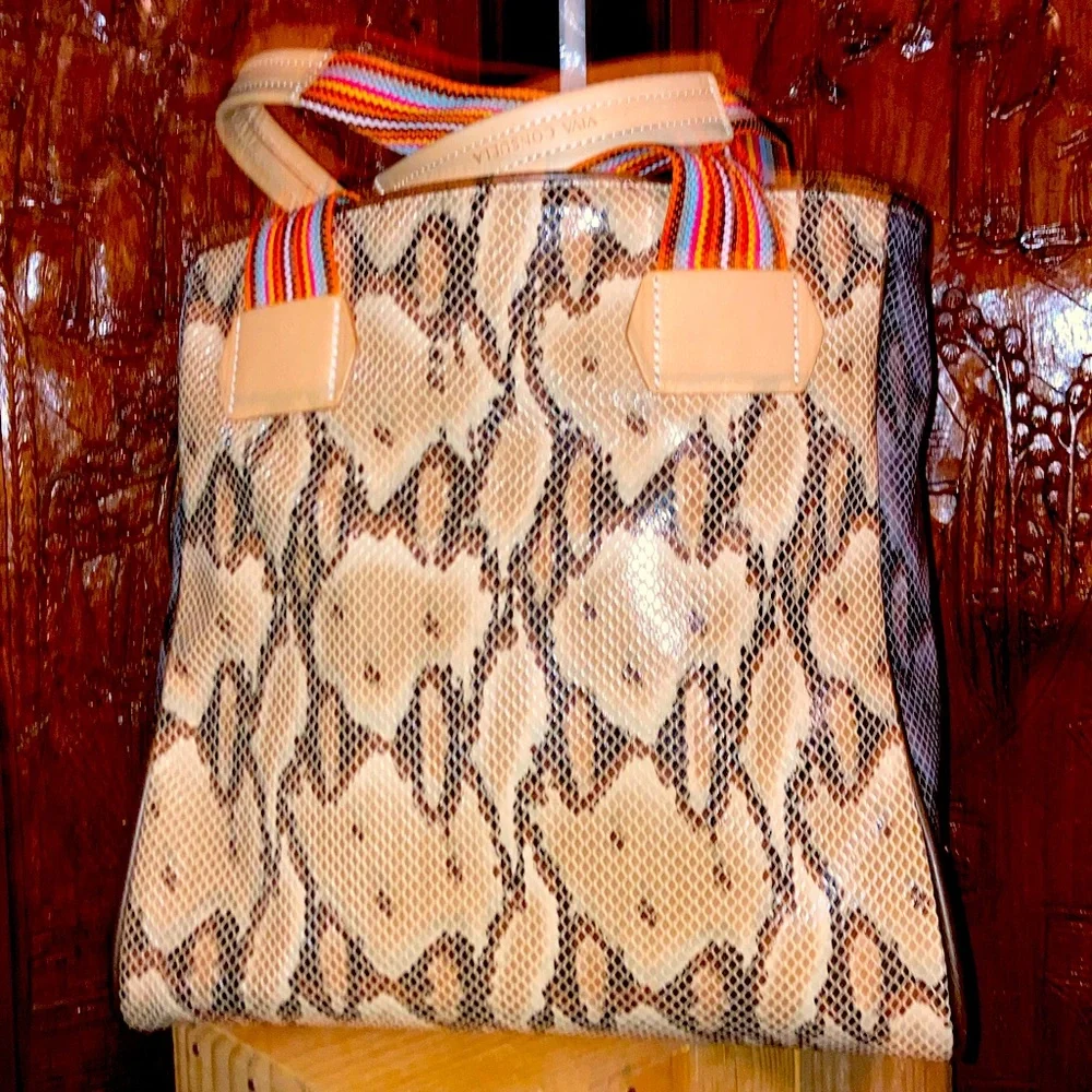 Consuela Leather trim snakeskin print tote bag - Picture 3 of 12